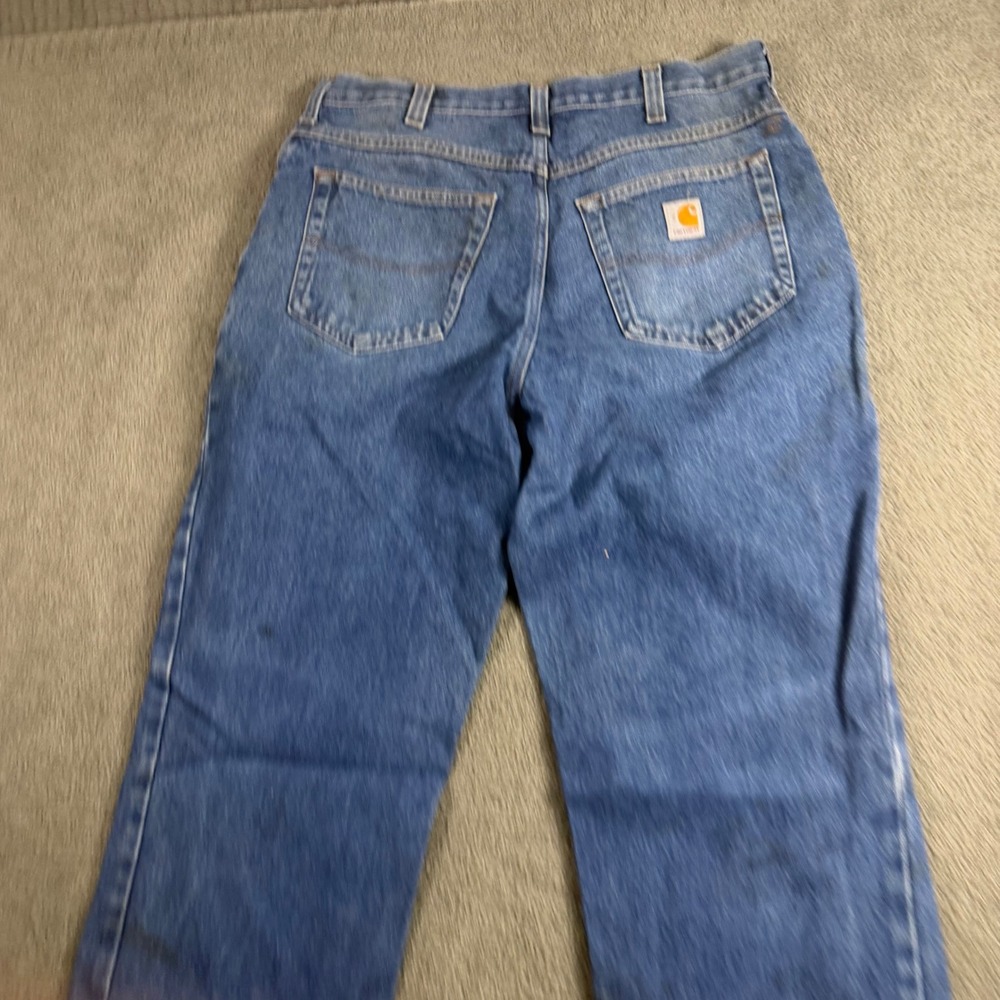 Carhartt Mens Relaxed Fit Straight Leg Jeans Blue Medium Wash 32x32 Workwear